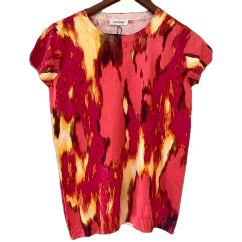𝅺calvin Klein Abstract Blouse. Med . NWT